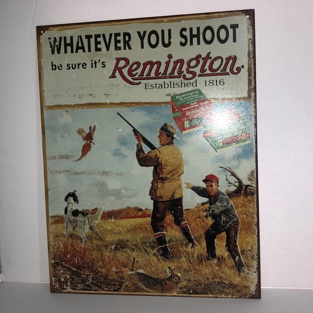 Remington metal sign wall art
